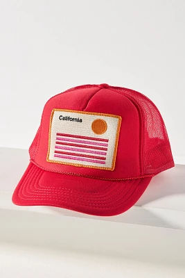 Friday Feelin Cali Stripe Trucker Hat