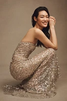 Bronx and Banco Giselle Strapless Sequin Maxi Dress