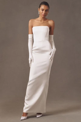 Bronx and Banco Florentina Blanc Strapless Column Wedding Gown