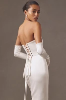 Bronx and Banco Florentina Blanc Strapless Column Wedding Gown