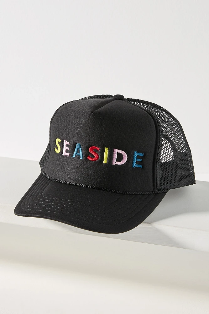 Ascot + Hart Seaside Embroidered Trucker Hat