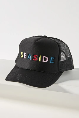 Ascot + Hart Seaside Embroidered Trucker Hat