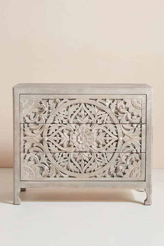 Handcarved Lombok Three-Drawer Dresser