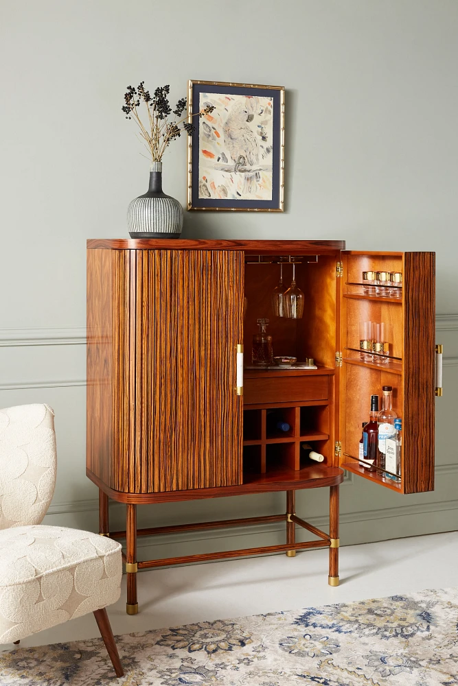 Deluxe Tamboured Bar Cabinet