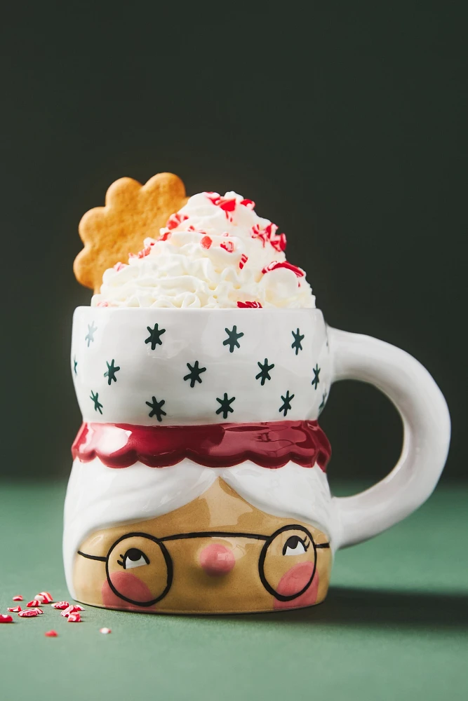 Isabela Dos Santos x Anthropologie Cozy with Mrs. Santa Claus Stoneware Mug