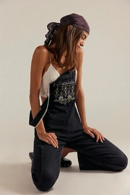 We The Free Sweet Pea Embroidered Overalls