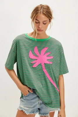 Striped Palm Applique Tee