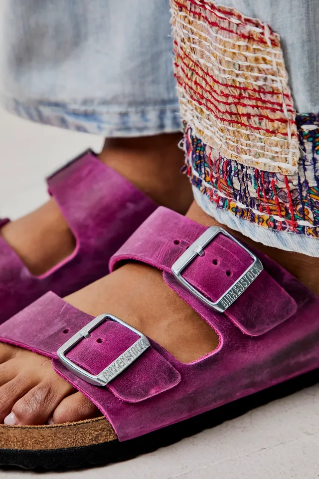 Free People Arizona Teddy Shearling Birkenstock Sandals in Pink