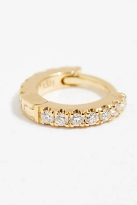 18K Diamond Helix Hoop Earring