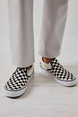 Classic Checkered Slip-On by Vans at Free People, Black / White, US