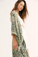 Magic Dance Border Print Kimono