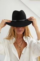 Wythe Leather Band Felt Hat by Free People, One
