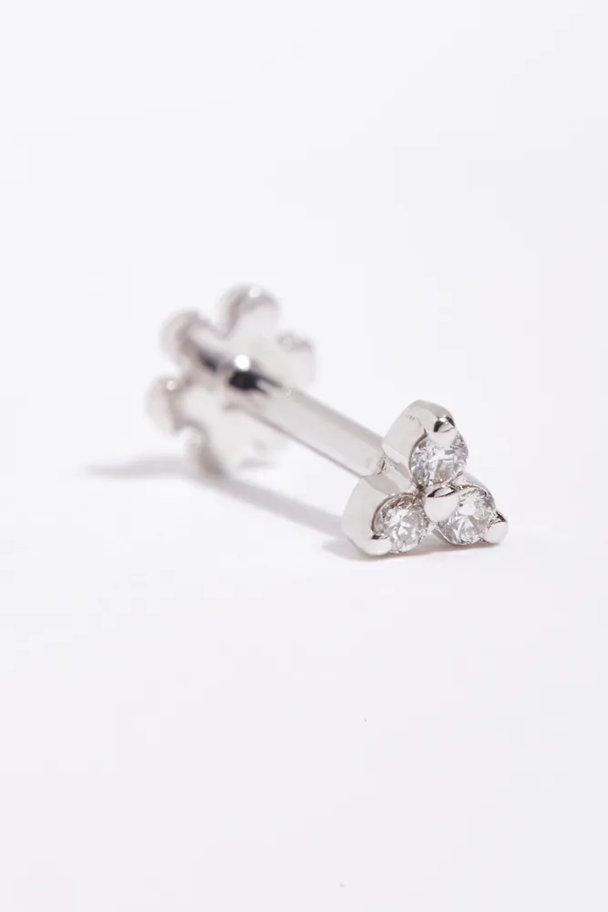 Diamond Trinity Threader Earring