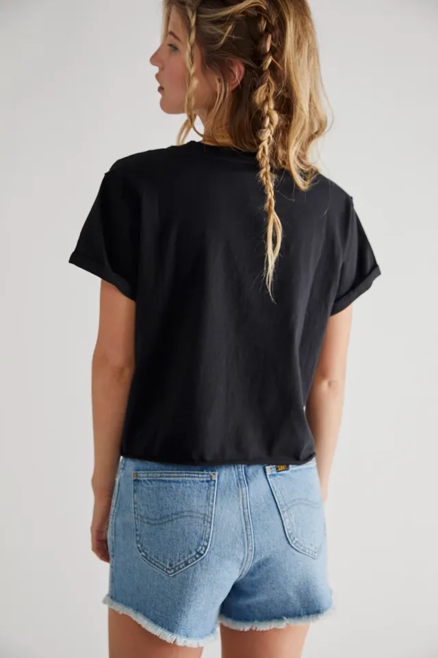 Free People Moto Colorblock Shirt At Free People In Blue Combo, Size: Xs