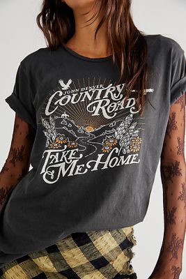 Country Roads Tee by Midnight Rider at Free People, Washed Black,
