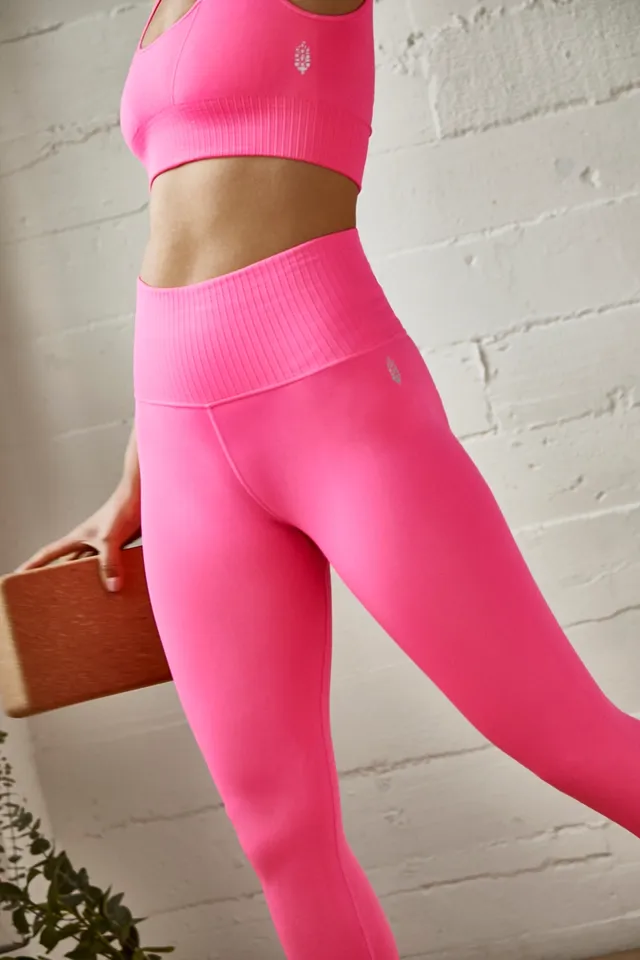 NEW Free People Movement Freeform Yoga Leggings Hot Pink Women's Size M Gym