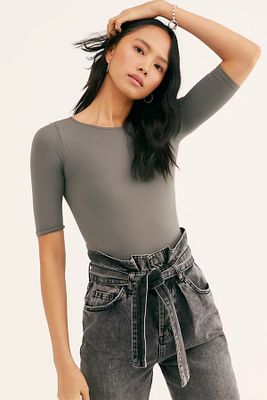 Crew Love Bodysuit by Intimately at Free People, Charcoal, XS/S