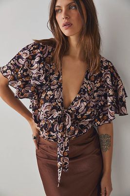 Call Me Later Printed Bodysuit by Intimately at Free People, Combo,