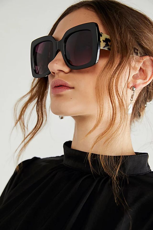 Monogram Motif Oversized Square Frame Lola Sunglasses in Warm Tortoiseshell  - Women | Burberry® Official