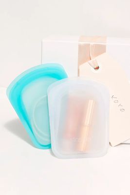 Pocket Stasher 2-Pack by Stasher at Free People, Clear / Aqua, One Size