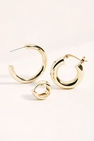 Gold Plated Hoop Earring Set