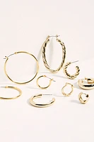 Gold Plated Hoop Earring Set