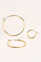 Gold Plated Hoop Earring Set