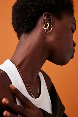 Gold Plated Hoop Earring Set