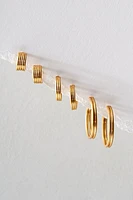 Gold Plated Hoop Earring Set