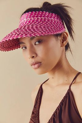 Island Hopper Speckled Straw Visor by Lusana at Free People, / One