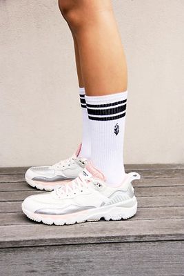 Movement Logo Stripe Tube Socks by Lucky Honey at Free People, One