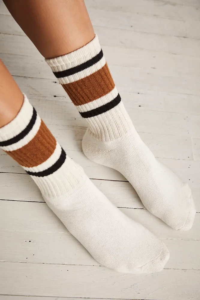 Men's Vintage Stripe Socks - Red, Orange, & Cream