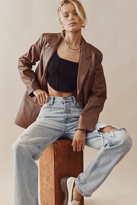Brooke Blazer by Deadwood at Free People, Chocolate, L
