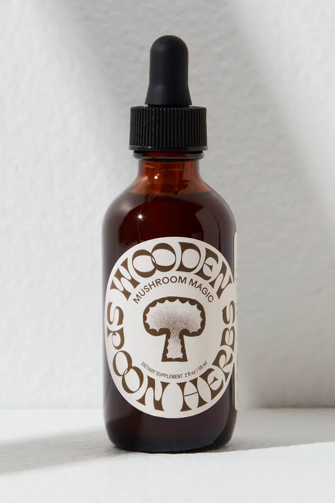 Wooden Spoon Herbs Mushroom Magic