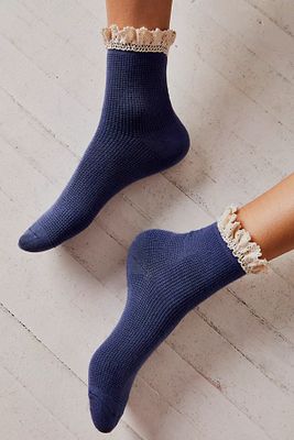 Beloved Waffle Knit Ankle Socks by Free People, One