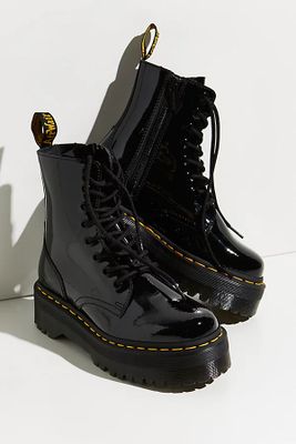 Dr. Martens Jadon Patent Lace-Up Platform Boot by at Free People, Black Patent, US