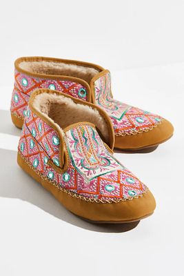 llani shearling kantha slippers