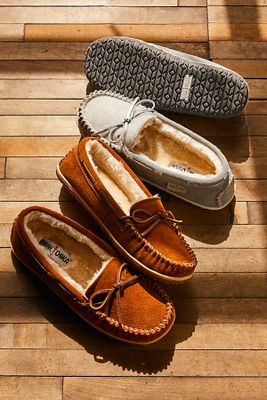 Minnetonka Tilia Moccasin Slippers by at Free People, Brown, US