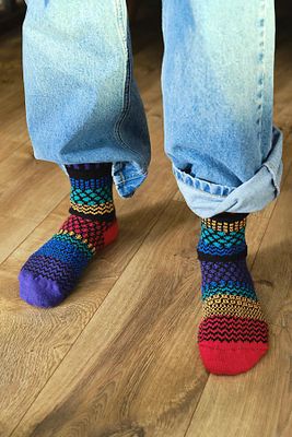 Rainbow Coastal Crew Socks by Solmate Socks at Free People, Gemstone, One Size