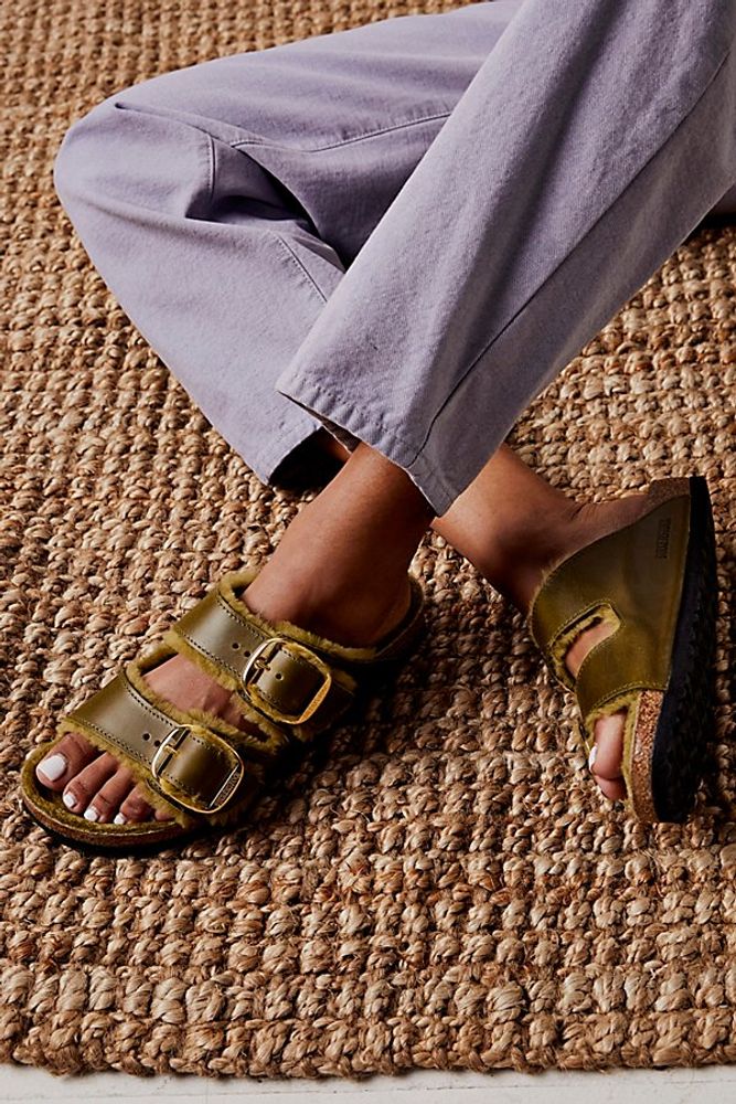 Birkenstock Big Shearling Birkenstock Sandals at Free People, Oiled Leather, EU | Pacific City