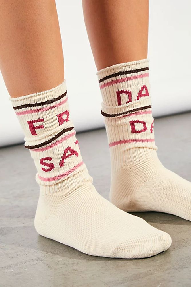 Monrow Days Of The Week Sock Pack by Monrow at Free People, White, One Size