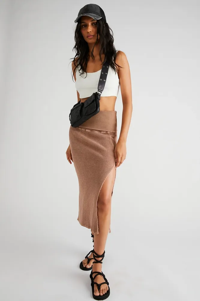 Zenana Plus Size Fold Over Banded Waist A-Line Flared Knee Length Midi Skirt  | eBay
