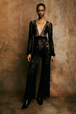 For Love & Lemons Temecula Jumpsuit by at Free People, Onyx,
