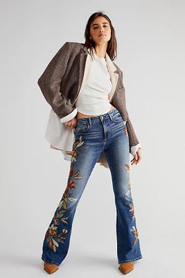 Driftwood Farrah Embroidered Flare Jeans by at Free People
