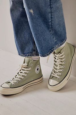 Chuck 70 Recycled Canvas Hi-Top Sneakers by Converse at Free People, Summit Sage, M