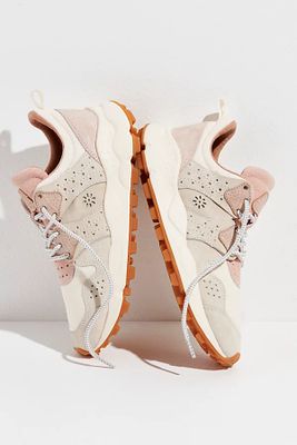 Baylee Suede Sneakers by Flower Mountain at Free People, Off White / Pink, EU 38