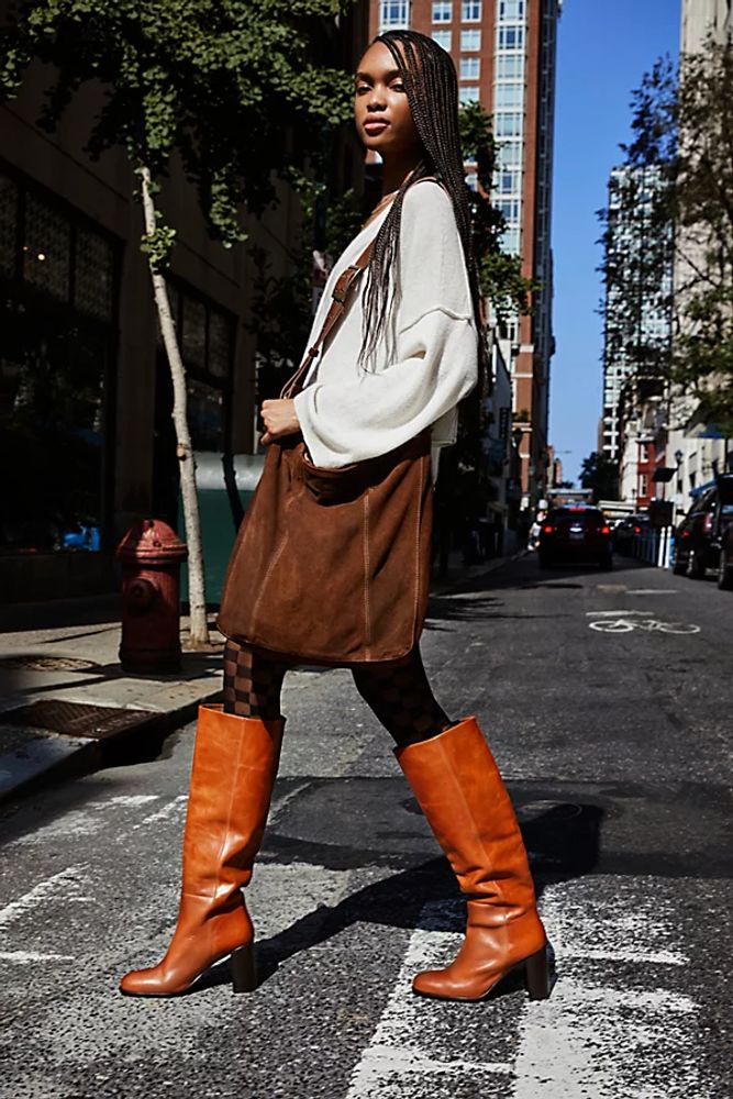 Highland Distressed Hobo by FP Collection at Free People, Chocolate, One Size