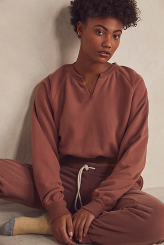 Notch Cropped Sweatshirt