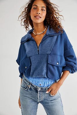 Cool Rider Sweatshirt by We The Free at People, Blue Opal,