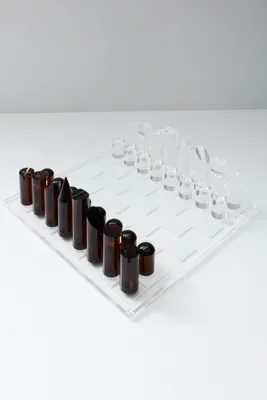 Lucite Chess + Checkers Set